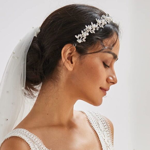 Pearl Wedding Headband Crystal Bridal Headpieces for Wedding Hair Accessories main image 5